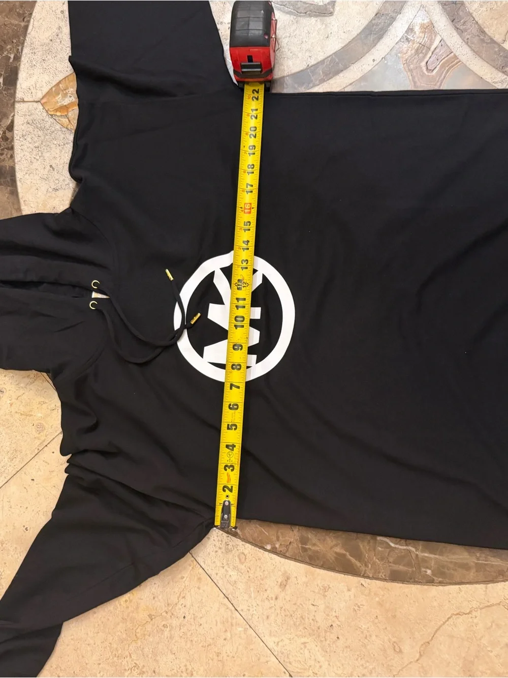 Michael Kors Black Long-Sleeve Logo Dress with White MK